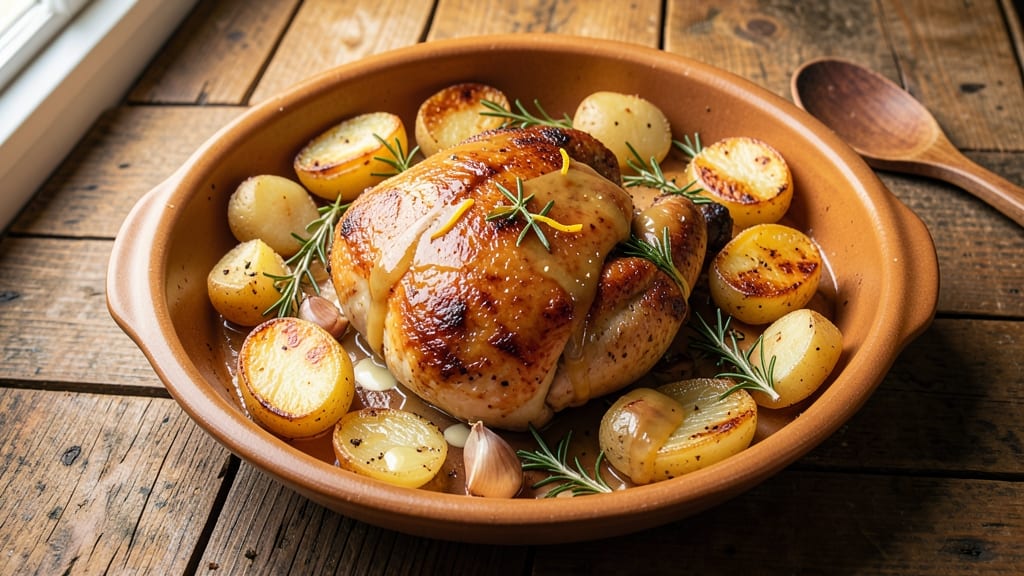 Baked Chicken With Potatoes and Onions Recipe: One-Pan Golden Crust Magic