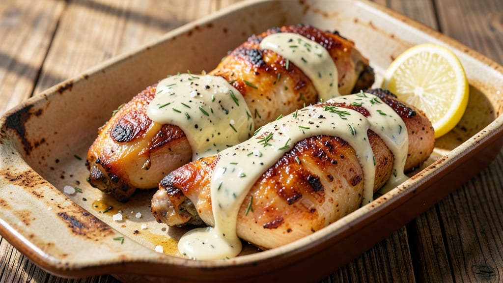 Baked Chicken Thighs Recipe with Ranch Dressing: Juicy Bites Drizzled in Herbed Cream