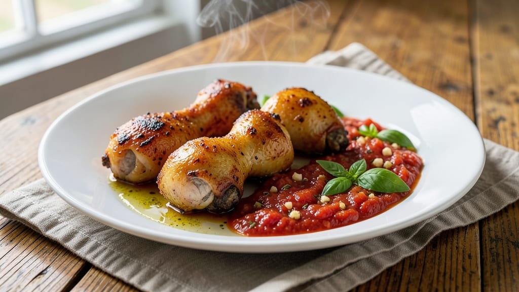 Chicken Legs with Tomato Sauce Recipe: Crispy Skin and Silky Braised Tomato Magic
