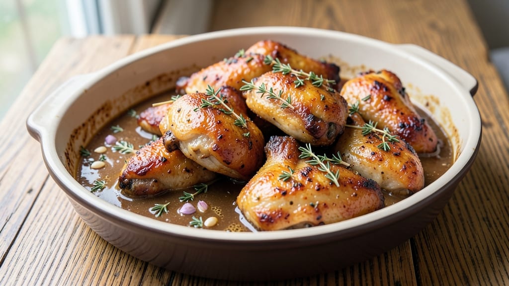 Baked Chicken Wings in Gravy Recipe: Triple-Crisp Bites With Rich Herb Swirls