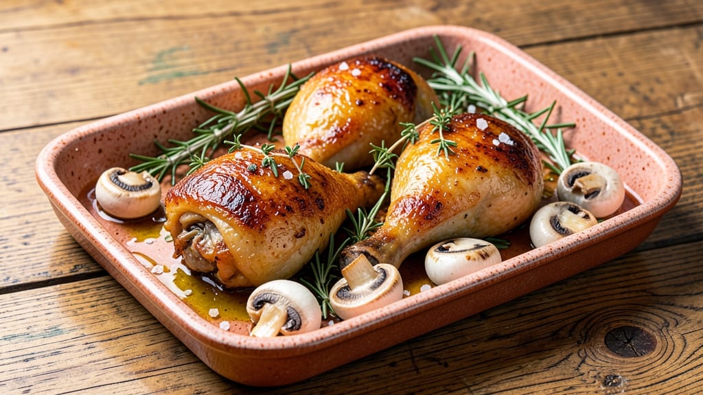 Baked Chicken Thighs With Mushrooms Recipe: Herb-Infused Pan Sauce Magic