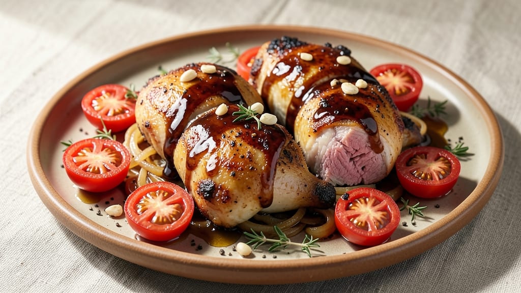 Balsamic Chicken Thighs With Burst Tomatoes Recipe: Sweet-Tart Sauce That Caramelizes in Pan