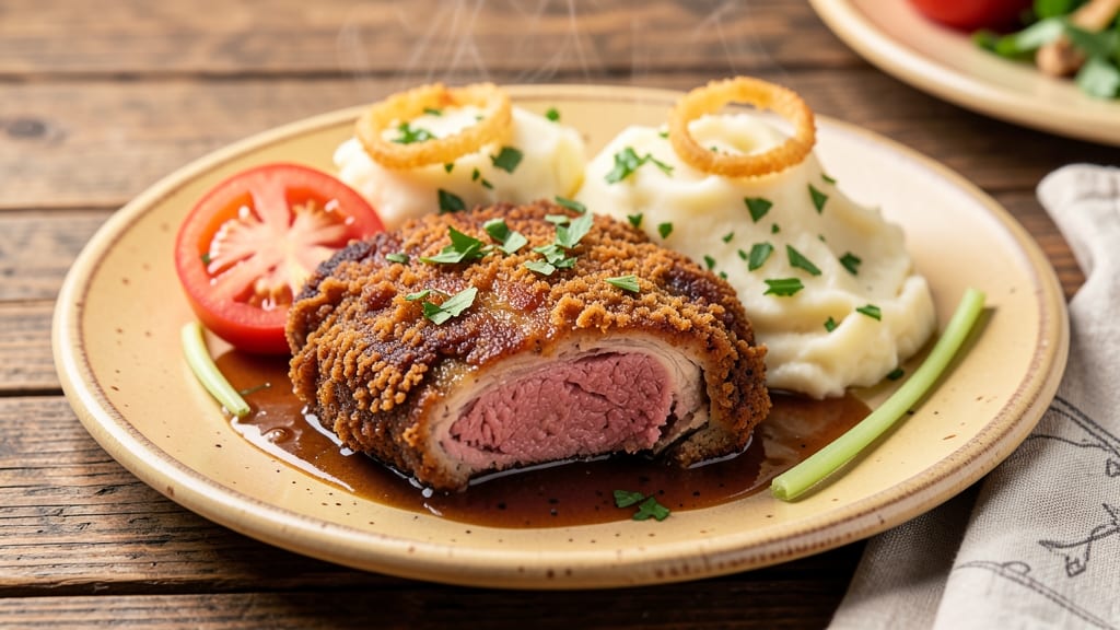 Betty Crocker's Chicken Fried Steak Recipe: Crispy Celery Crown Crunch Over Creamy Herb Gravy