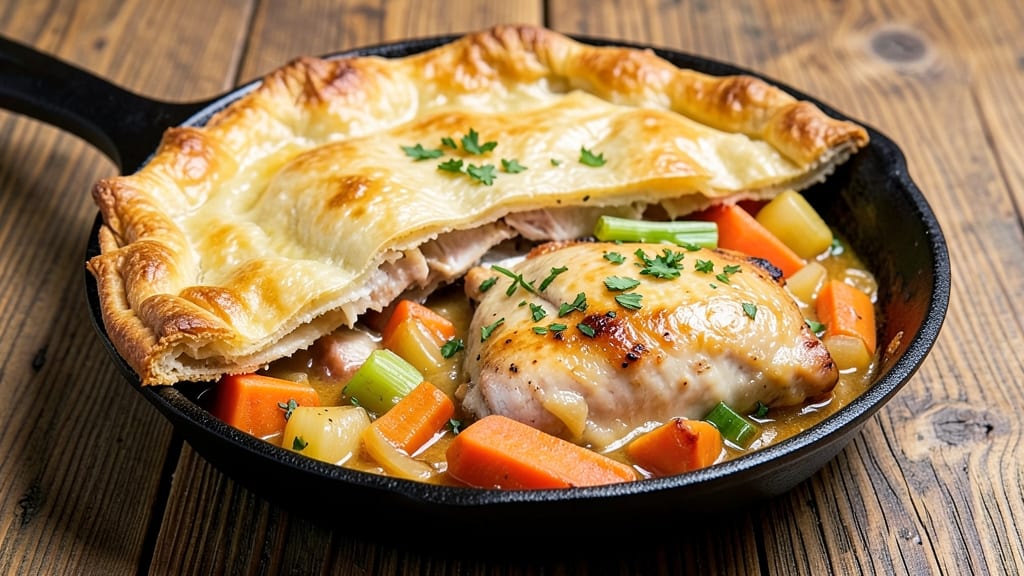 America's Test Kitchen Cast Iron Chicken Pot Pie Recipe: Golden Crust, Flaky Layers, One-Pan Magic