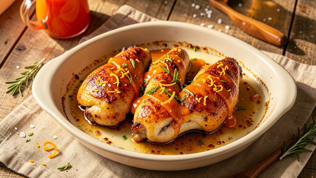 Baked Orange Chicken Thighs Recipe: Caramelized Glaze and Juicy Meat in One Pan