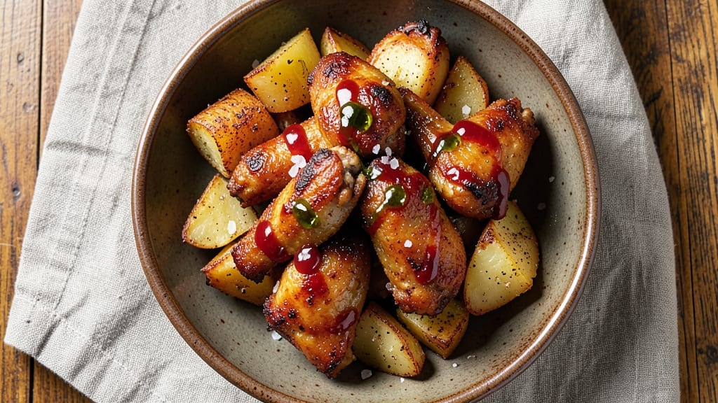 Baked Chicken Wings And Potatoes Recipe: Crispy Skin, Juicy Meat in One Pan