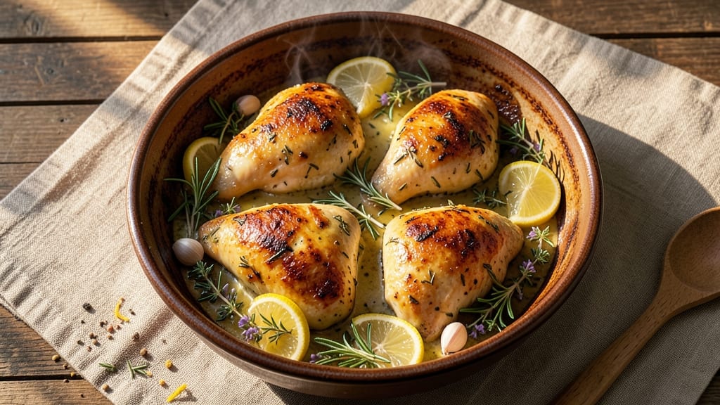 Baked Herbal Chicken Recipe: Fragrant Rosemary and Thyme Crispness