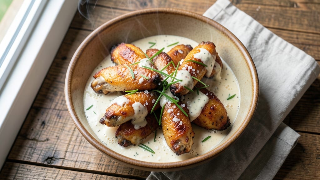 Baked Chicken Wings Recipe With Cream Of Chicken: Crispy Baked Crunch With Creamy Sauce Harmony