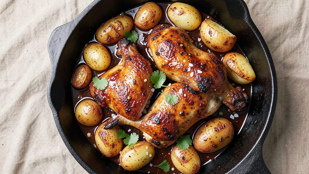 BBQ Chicken And Potatoes Recipe: Smoky Grill Flavor With Crispy Potatoes