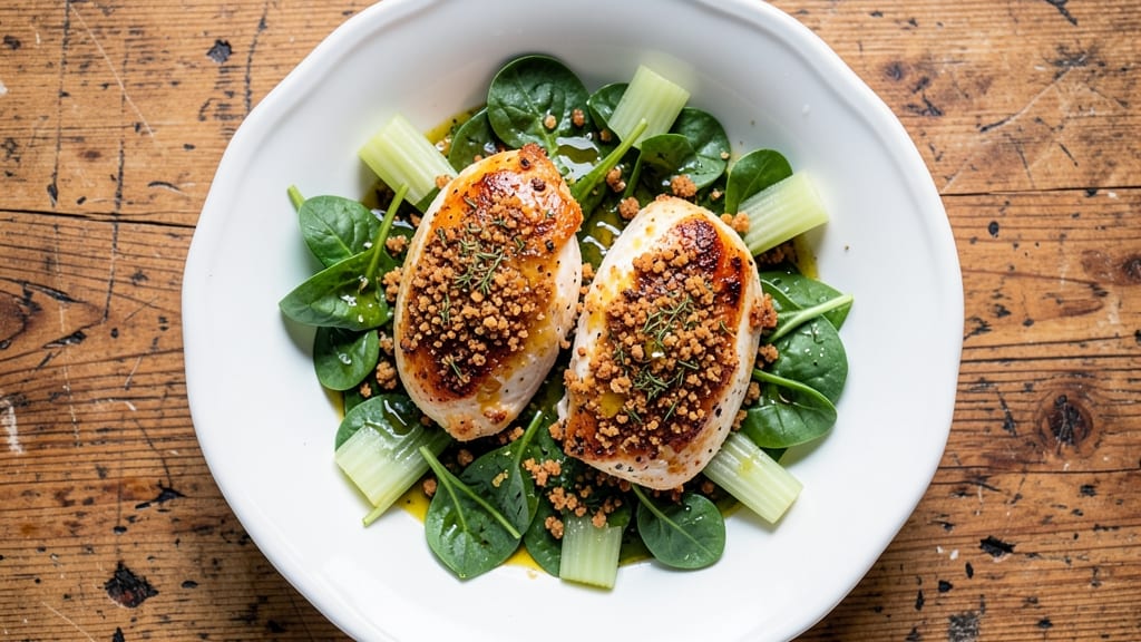 Joanna Gaines' Chicken Florentine Recipe: Herb-Infused Crispy Celery Crowns Over Creamy Spinach