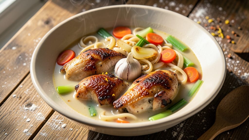 Best Rated Homemade Chicken Noodle Soup Recipe: Grandma-Style Warmth With Celery Crown Crunch