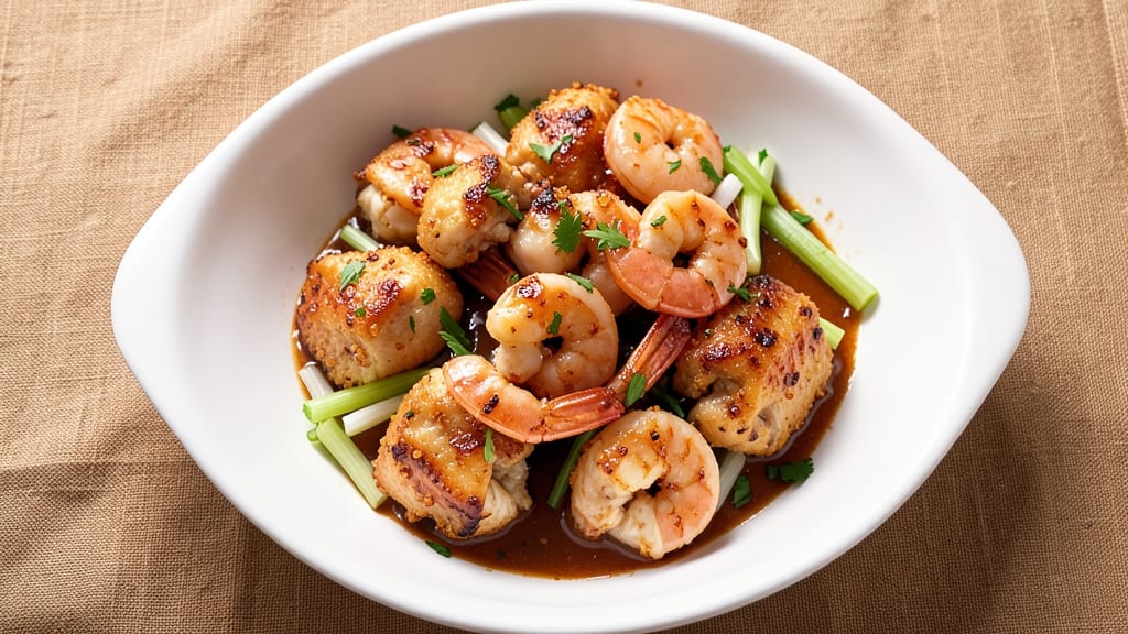Applebee's Copycat Bourbon Chicken and Shrimp Recipe: Crispy Celery-Crusted Bites with Sticky Glaze