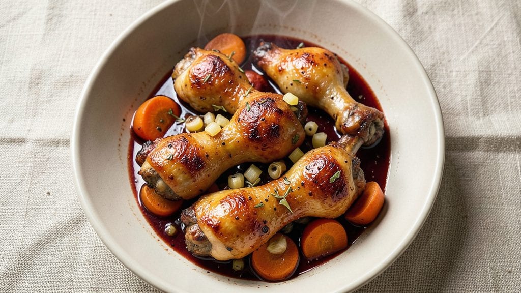 Braised Chicken Drumsticks Recipe: Celery-Spiced Crunch With Deep Savory Gravy