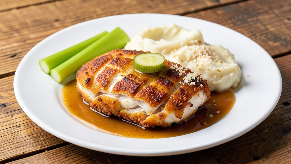 Chester's Chicken Recipe: Crispy Celery-Crusted Bites With Tangy Mushroom Gravy