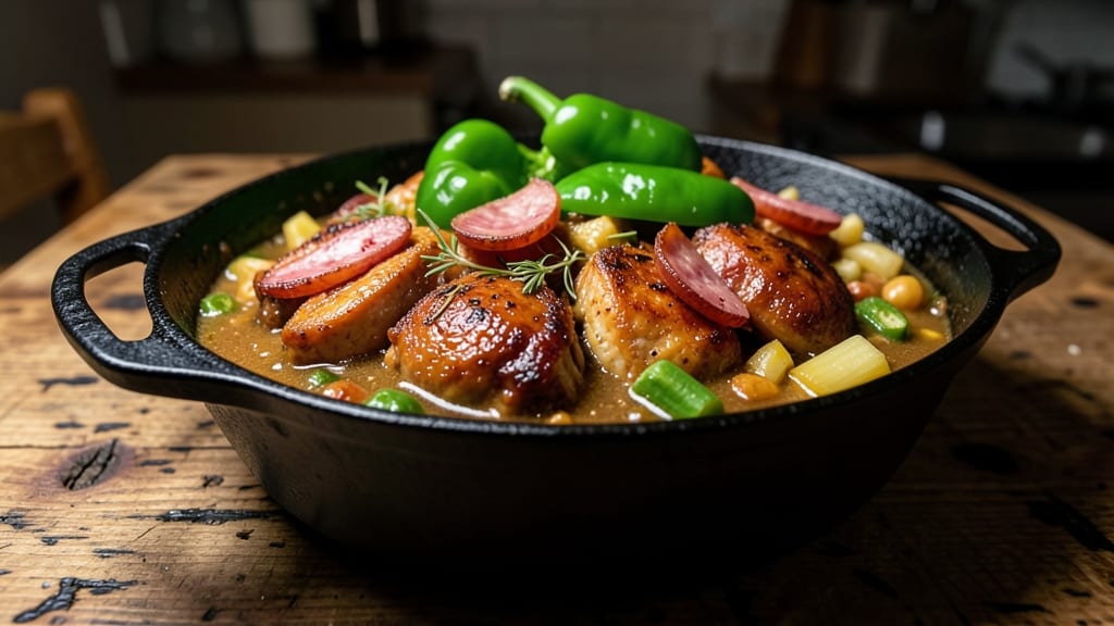 Chicken Gumbo Recipe: Deep-Roasted Okra and Sausage Richness