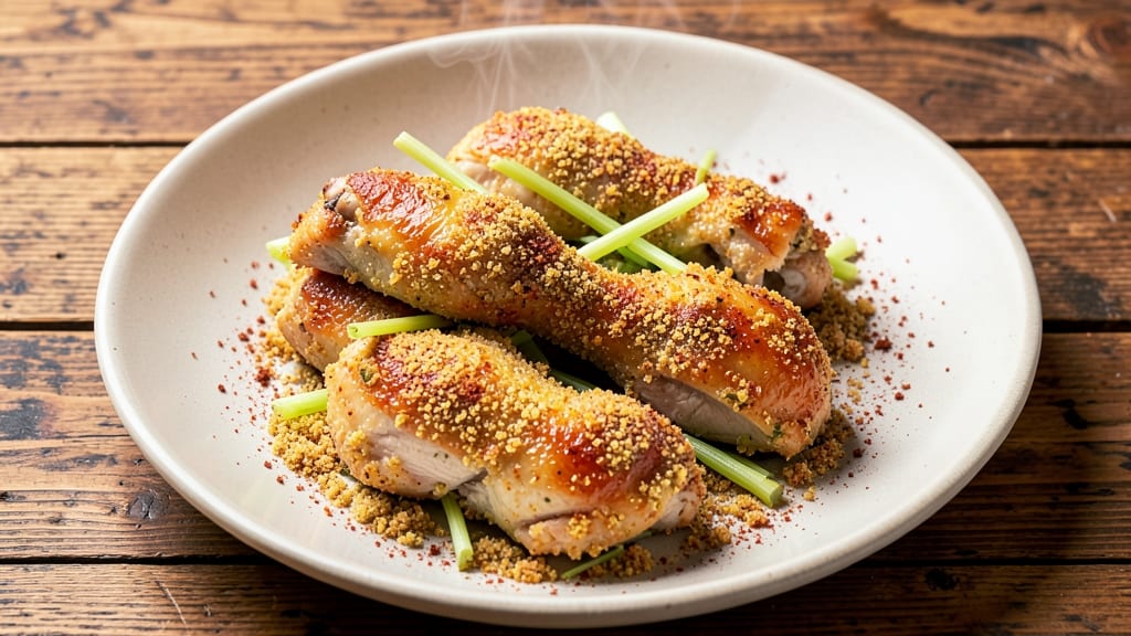 Chicken Thighs and Legs Recipe: Crispy Celery-Crusted Bites with Juicy Centers