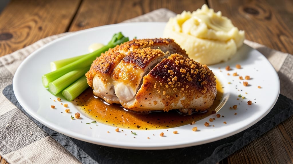 Chicken Thighs Recipe: Crispy Celery-Crusted with Buttery Pan Gravy