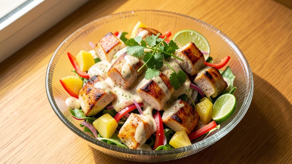 Chili's Caribbean Chicken Salad Recipe: Tropical Lime Dressing and Crunchy Topping Combo