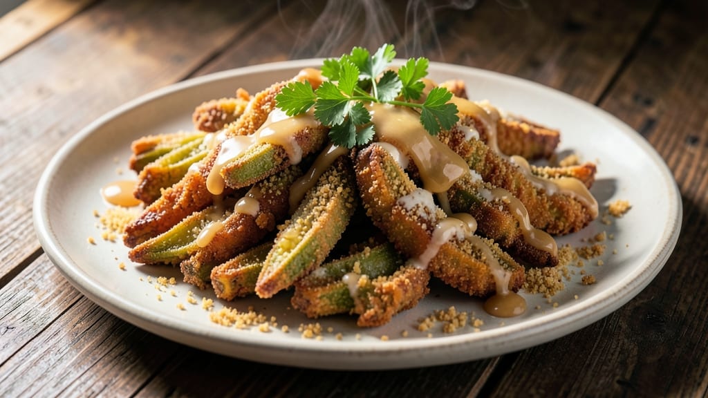 Church's Chicken Fried Okra Recipe: Celery-Crusted Crunch With Buttery Vinegar Gravy
