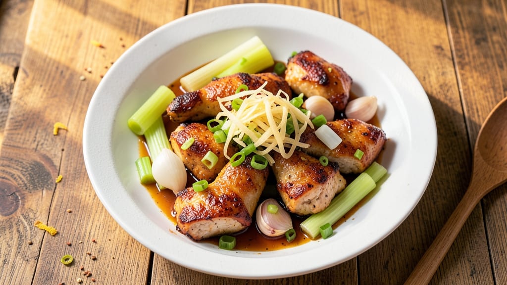 Chicken Chop Chop Recipe: Crispy Celery Crowns Over Savory Herb Gravy