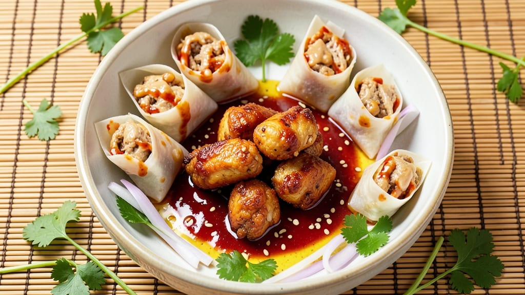 Bang Bang Chicken Rice Paper Rolls Recipe: Crispy Wraps With Creamy Peanut-Packed Centers