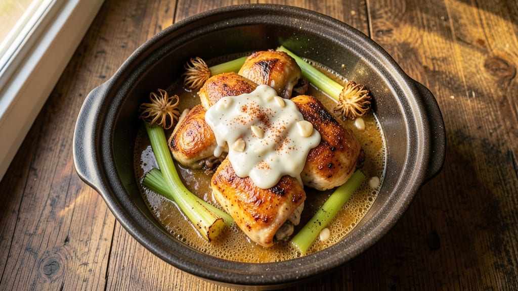 Beer Can Chicken Crock Pot Recipe: Juicy Shreds With Crispy Celery Crown Crunch