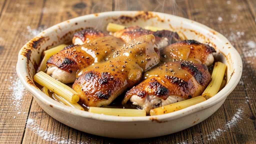 Grandma's Chicken Bake Recipe: Celery-Spiced Crust With Creamy Vinegar Gravy